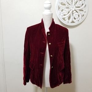 Nili lotan size 8 red velvet blazer/ jacket